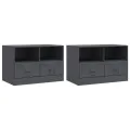 Meubles TV 2 pcs anthracite 67x39x44 cm acier