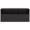 Meuble TV noir 99x39x44 cm acier