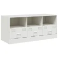 Meuble TV blanc 99x39x44 cm acier