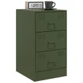 Tables de chevet 2 pcs vert olive 34,5x39x62 cm acier