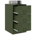 Tables de chevet 2 pcs vert olive 34,5x39x62 cm acier
