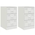 Tables de chevet 2 pcs blanc 34,5x39x62 cm acier
