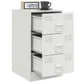 Tables de chevet 2 pcs blanc 34,5x39x62 cm acier