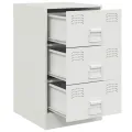 Tables de chevet 2 pcs blanc 34,5x39x62 cm acier