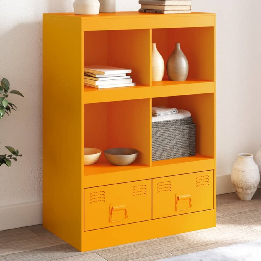 Buffet jaune moutarde 67x39x95 cm acier