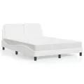 Lit avec matelas blanc 140x190 cm similicuir