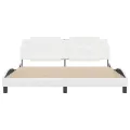 Cadre de lit sans matelas blanc 180x200 cm similicuir