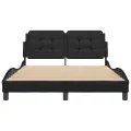 Cadre de lit sans matelas noir 140x200 cm similicuir