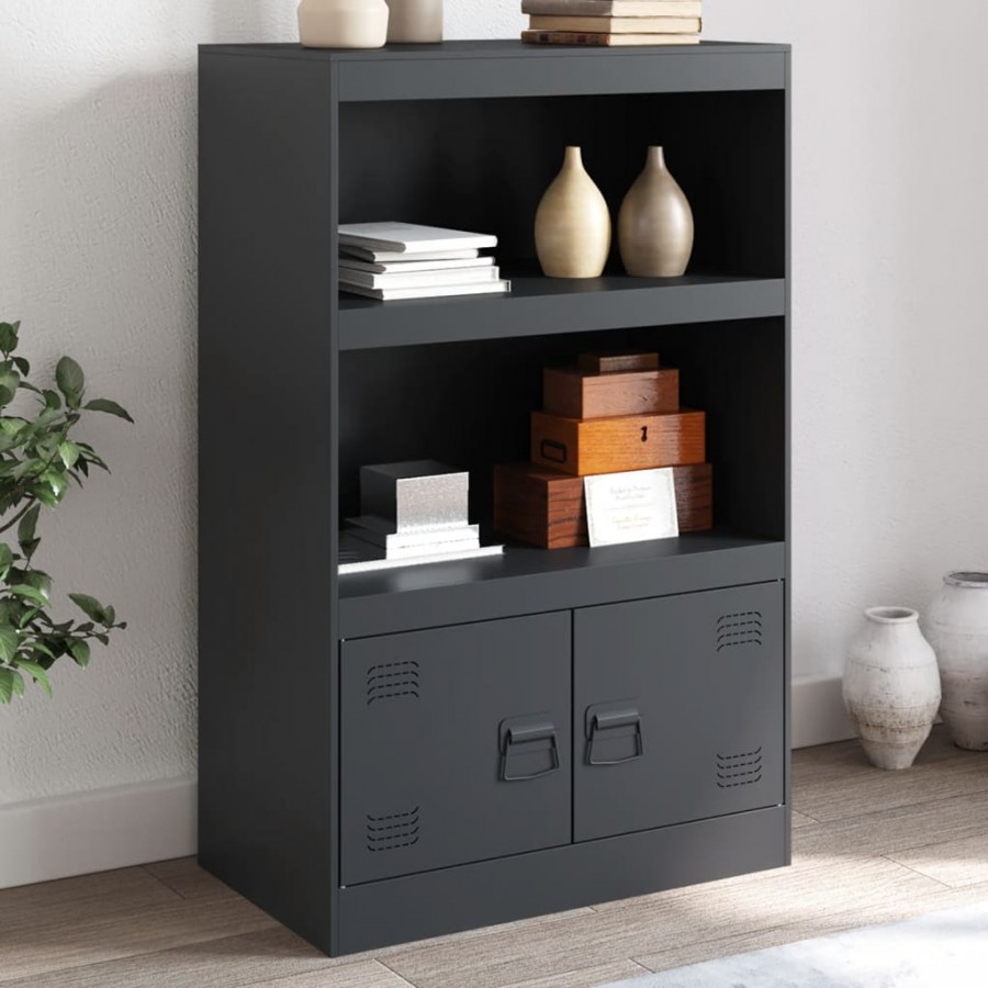 Buffet anthracite 67x39x107 cm acier