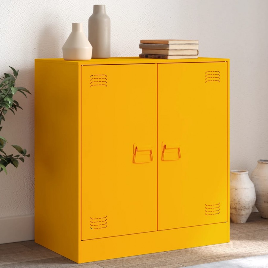 Buffet jaune moutarde 67x39x73 cm acier