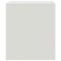 Table de chevet blanc 34,5x39x44 cm acier