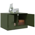 Table basse vert olive 67x50x44 cm acier