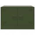 Table basse vert olive 67x50x44 cm acier