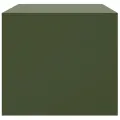 Table basse vert olive 67x50x44 cm acier