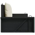 Balancelle avec coussins noir 119x56x48 cm résine tressée