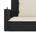 Balancelle avec coussins noir 119x56x48 cm résine tressée