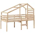 Lit haut sans matelas 75x190 cm bois de pin massif