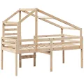 Lit haut sans matelas 75x190 cm bois de pin massif