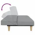Canapé-lit à 2 places avec repose-pied gris clair tissu