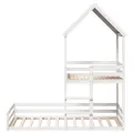 Lit superposé sans matelas blanc 90x190 cm bois de pin massif