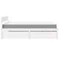Lit avec tiroirs et matelas blanc 140x200 cm bois massif de pin