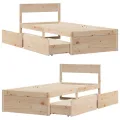 Cadre de lit sans matelas 90x190 cm bois de pin massif