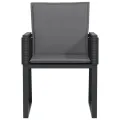 Chaises de jardin lot de 4 avec coussins noir résine tressée