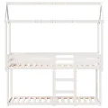 Lit superposé sans matelas blanc 90x190 cm bois de pin massif