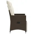 Chaise inclinable de jardin avec coussins marron résine tressée