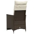 Chaise inclinable de jardin avec coussins marron résine tressée