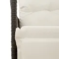 Chaise inclinable de jardin avec coussins marron résine tressée