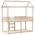Lit superposé sans matelas 80x200 cm bois de pin massif