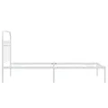 Cadre de lit métal sans matelas avec tête de lit blanc 90x200cm