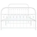Cadre de lit métal sans matelas et pied de lit blanc 107x203 cm