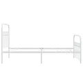 Cadre de lit métal sans matelas et pied de lit blanc 107x203 cm