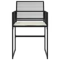 Chaises de jardin lot de 4 avec coussins noir résine tressée