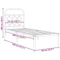 Cadre de lit métal sans matelas avec tête de lit blanc 75x190cm