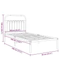 Cadre de lit métal sans matelas avec tête de lit noir 90x190 cm