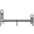 Cadre de lit métal sans matelas avec pied de lit noir 80x200 cm