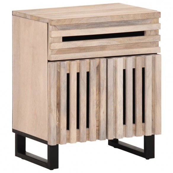 Table de chevet 50x34x60 cm bois de manguier massif brut