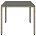 Table de jardin dessus en verre Gris 150x90x75cm Résine tressée