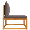 Canapé de jardin sans accoudoirs coussins bois massif d'acacia