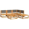 Salon de jardin avec coussins 6 pcs bois d'acacia solide