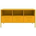 Meuble TV jaune moutarde 100,5x39x50,5 cm acier
