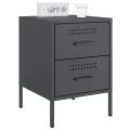 Tables de chevet 2 pcs anthracite 36x39x50,5 cm acier