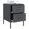 Tables de chevet 2 pcs anthracite 36x39x50,5 cm acier