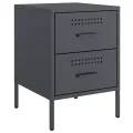 Tables de chevet 2 pcs anthracite 36x39x50,5 cm acier