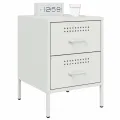 Tables de chevet 2 pcs blanc 36x39x50,5 cm acier