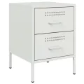 Tables de chevet 2 pcs blanc 36x39x50,5 cm acier