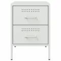 Tables de chevet 2 pcs blanc 36x39x50,5 cm acier